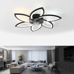 Plafondventilator met verlichting en afstandsbediening, 66W LED, 4600 lumen, dimbaar, 6 snelheden, 78 cm- Wit. — thumbnail 3