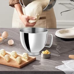 RVS Mengkom - Keukenmachine Kom - Beslag Maken - Met Handvat - 4.5L - Zilver — thumbnail 2