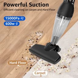 Aigostar 30ENC - 4-in-1 Steelstofzuiger - Stokstofzuiger - Zakloze Stofzuiger - Met HEPA-filter - 7 Meter Kabel - 600W - Zwart — thumbnail 5