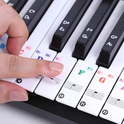 Piano Stickers - Keyboard Stickers - Eenvoudig Muzieknoten Leren - 49/54/61/88 Toetsen - Kleur — thumbnail 1