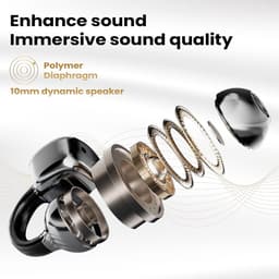 Open-Ear koptelefoon, 5.4-hoofdtelefoon, open-ear clip-on sportoortjes, taalvertaling, 50 uur speeltijd met ENC, touchscreen Open Ear Oordopjes (Zwart) — thumbnail 5