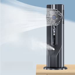 Draagbare airconditioning, 6 snelheidsinstellingen, persoonlijke koelventilator, met 6-uurs timer, 3-in-1 luchtkoeler, geschikt voor kamers, kantoren en kamperen, zwart — thumbnail 5