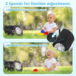 Draagbare Automatische Professionele Bellenblazer USB Oplaadbaar - 10000 Bellen/Min, 2 Snelheden, Reservoir 240ML, Bellenblaasspeelgoed voor Kinderen — thumbnail 3