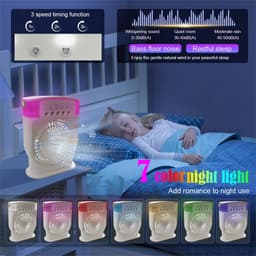 Draagbare mini-airconditioning, 4-in-1, mini-ventilator met waterkoeler, stil, ventilator, verdamping zonder slang, oplaadbaar, luchtbevochtiger type C met timer (wit) — thumbnail 3