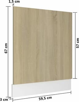 Vaatwasser Voorplaat - Keukenpaneel Vaatwasser - Keuken Integreren - Duurzaam Spaanplaat - 59.5 x 3 x 67 cm - Sonoma Eiken — thumbnail 5