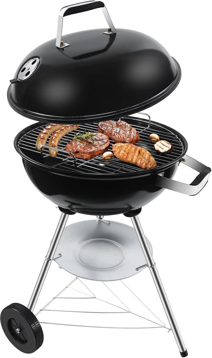 Houtskool BBQ Kogelmodel Met Ventilatieopeningen Barbecue Met Deksel Efficiënt Grillen Voor Meerdere Personen — afbeelding 1