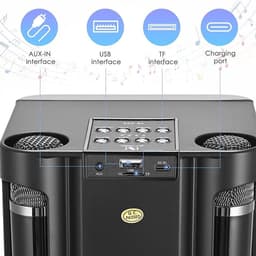 Karaoke set voor volwassenen met draagbare Karaoke Machine 2 draadloze microfoon Bluetooth PA-systeem - USB TF AUX - Home Party Ourdoor Kerstcadeaus karaoke set voor volwassenen — thumbnail 4