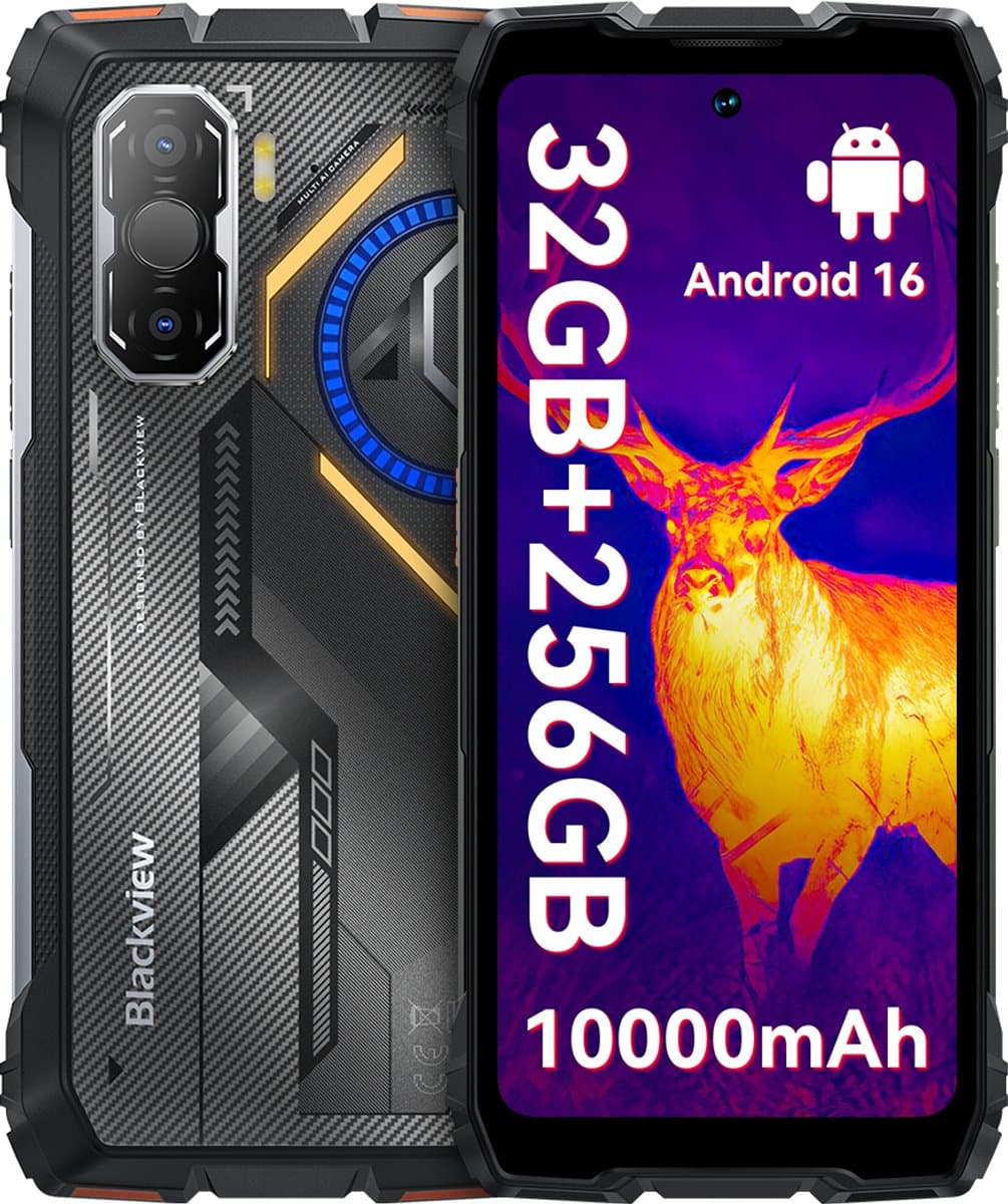 Blackview ROCK 3 - Robuuste Smartphone - 4G - 24GB RAM - 256GB ROM - 6.78inch 120Hz - 10000mAh Robuuste Telefoon - Android 16 - NFC - GPS - Oranje — afbeelding 1