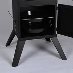 Rookoven - zwart - 57x108,5x56 cm - met deur - metaal — thumbnail 2