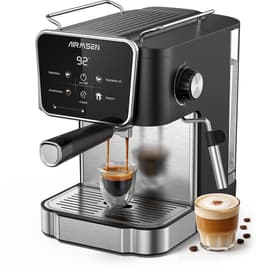 AIRMSEN Espressomachine - 20 Bar - Met Stoompijpje - Touchscreen - Pistonmachine - Zwart — thumbnail 1