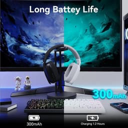 Attack Shark L80 PRO - Gaming Headset - Draadloos - 7.1 Surround Sound - Tri-Mode (2.4G/BT/3.5mm) - Dubbele Microfoon - 40mm Driver - Ultralicht 203g - PC/PS5/Xbox/Switch - Zwart — thumbnail 3