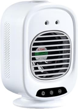 USB-C oplaadbare vernevelingsventilator, draagbare bureauventilator, 3 windsnelheden, 2 vernevelingsstanden, 150° verstelbare oscillatie, 280 ml watertank, stille mini-verdampingsventilator, geschikt voor slaapkamers,kamperen en buitenactiviteiten. — thumbnail 1
