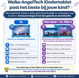 AngelTech Kindertablet XL – 3+4GB RAM - 32+64GB – Android 14 - 100%Kidsproof - Extra Groot – Vanaf 3 Jaar - Ook Voor Volwassen Gebruik - 10 Inch - Ouderlijk Toezicht – Fidgy Beschermhoes – Blauw — thumbnail 4
