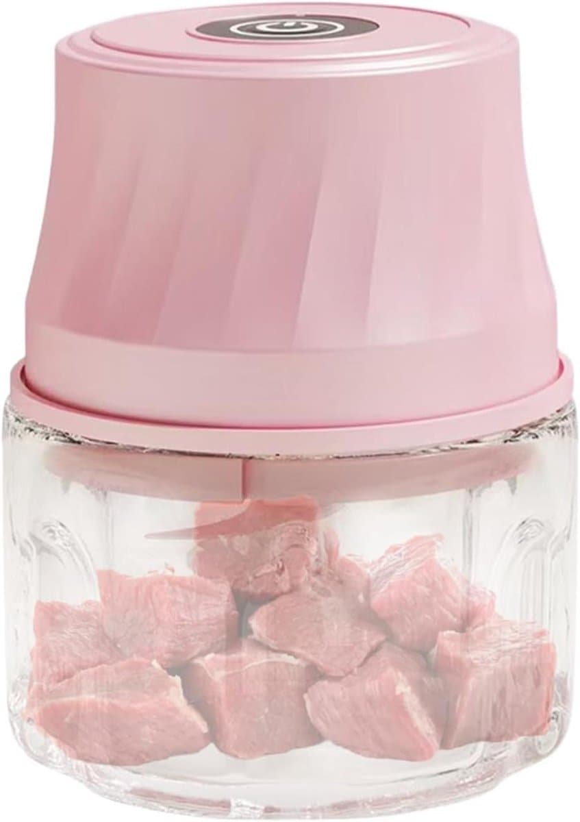 Mini Hakker - Keukenmachine - Maaltijden Bereiden - Veiligheidsvergrendeling - 350ml - Roze — afbeelding 1