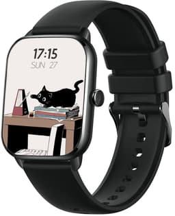 New Quint Smartwatch - Full HD Touchscreen 1.9" - Met Belfunctie - Smartwatch Dames & Heren- Luxueus-Nonchalant Design - iOS en Android - Stappenteller en Hartslagmeter - Lange Batterijduur - MineralBlack / Zwart - Nederlandstalig — thumbnail 1