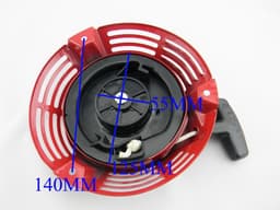Terugslagstarter Motor - Starter Assy - Grasmaaier Starten - Hoogwaardig Aftermarket - 19 cm - Zwart — thumbnail 2