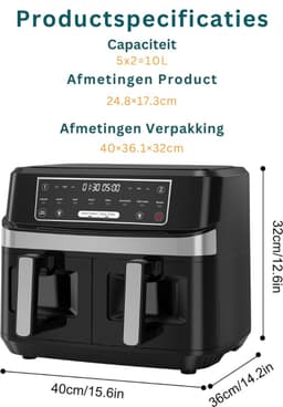 MRKK® Airfryer XXL - Dubbele Mand Airfryer — thumbnail 5