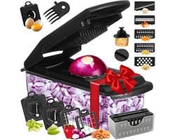Groentechopper - Keukenhulp - Maaltijdvoorbereiding - 18-in-1 functionaliteit - 334 cm - Zwart