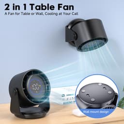 Ventilator-Tafelventilator-Met Digitaal Display - 100 Snelheden -Verstelbare hoek -Geluidsarme-Oplaadbaar - Ontworpen voor Thuis, Kantoor en Reizen — thumbnail 3