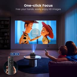 Mini Beamer - Projector - Digitale projector - 145° verstelbare standaard Miniprojector met WiFi en Bluetooth - 1080P - 18000 lumen - Draagbare projector - Autofocus - Schermschaal 16:09 - Compatibel met HDMI - Stroom - USB - Zwart — thumbnail 3