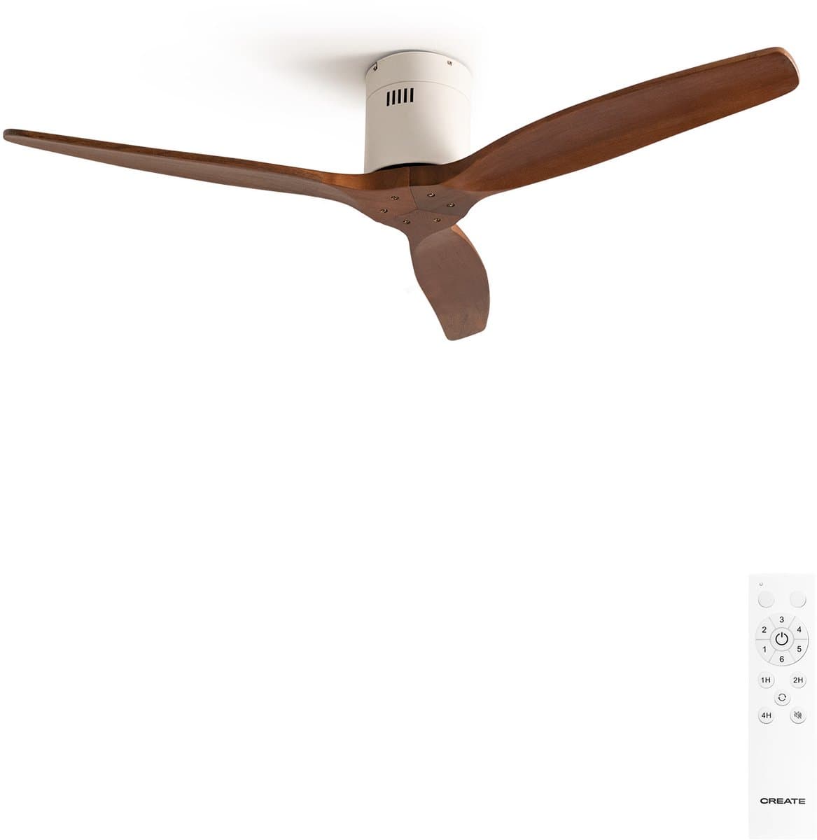 CREATE - Plafondventilator 40W silent 100% hout - S - Geen licht - Afstandsbediening - WIND CALM NATURAL WOOD — afbeelding 1