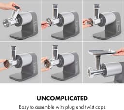 Elektrische hakmolen - Keukenmachine - Snel ingrediënten hakken - Grote aluminium schaal - 5100 Gram capaciteit - Grijs — thumbnail 4
