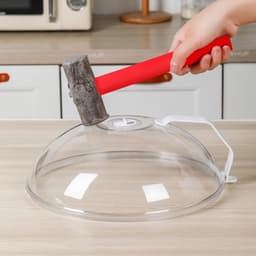 WENWELL Magnetron Splatter Cover voor Voedsel 12 inch, Grote Clear Magnetron Splash Guard Fornuis deksel met handvat, Schotel schaal Plaat Serveerhoes Thuis Keuken Essentieel, BPA-vrij, Saft Plastic — thumbnail 2