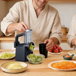 Elektrische Groentesnijder - Keukenmachine Hakselaar - Snel Salades Maken - Oplaadbaar Draadloos Gebruik - 23 x 195 cm — thumbnail 2