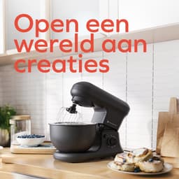 KitchenBrothers 1200W Keukenmachine - Keukenrobot - 5L - Mixer met Mengkom - BPA-vrij Keukenmixer - Matzwart — thumbnail 3