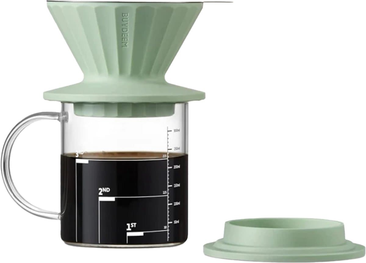 BUYDEEM CD1024 - Filterset voor Koffie - Cozy Greenish - Roestvrijstalen Filter - Siliconen Bescherming — afbeelding 1