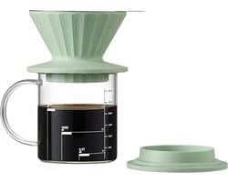 BUYDEEM CD1024 - Filterset voor Koffie - Cozy Greenish - Roestvrijstalen Filter - Siliconen Bescherming