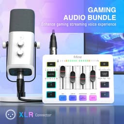 FIFINE KS-5 - Starterspack - AM8 & SC3 - Podcast Starterspack - Gaming Streaming - USB RGB Microfoon - Streaming Deck - DJ Mixer - Wit — thumbnail 4