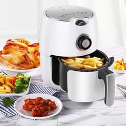 Luchtfriteuse - Olievrije pan - Gezond koken - Snelle luchtcirculatie - 22 liter - Wit — thumbnail 3