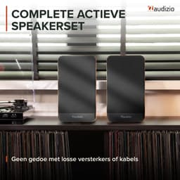 Boekenplank speakers - Audizio BS10 actieve speakerset - HiFi speakers met Bluetooth - 80W - Houtlook — thumbnail 2