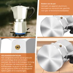 HEZIVO® Percolator Inductie - Espressomaker Gas - Koffiemaker - Espresso Maker - 150 ml — thumbnail 2