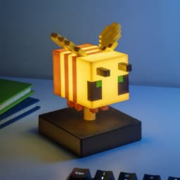 Minecraft Bee Lamp – 11 cm LED Tafellamp, Zachte Gloed, Werkt op Batterijen — thumbnail 2