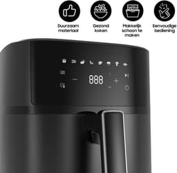 AIMASON 625A Airfryer - 6.5L Heteluchtfriteuse met LED-display - Snelverwarming van 1700W - Metalen Binnenmand - 8 programma's - 80-200℃ - Zwart — thumbnail 5