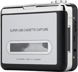 Draagbare Walkman - Cassette Speler - Cassette naar MP3 Converter - USB - Zilver/Zwart - Walkman - Audio Digitizer - Tape Player - Auto Reverse - Hi-Fi - Megabass — thumbnail 1