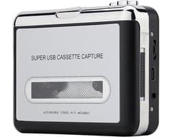 Draagbare Walkman - Cassette Speler - Cassette naar MP3 Converter - USB - Zilver/Zwart - Walkman - Audio Digitizer - Tape Player - Auto Reverse - Hi-Fi - Megabass