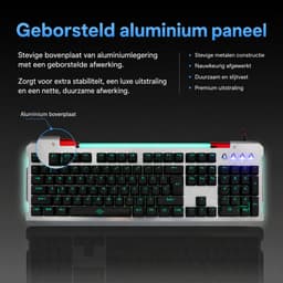 Mechanisch RGB Gaming Toetsenbord – Bedraad QWERTY Toetsenbord met Verlichting – Afneembare Polssteun – Anti-Ghosting — thumbnail 5