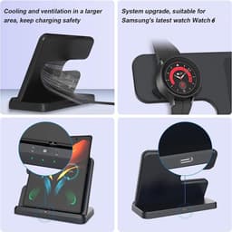 3 In 1 Oplaadstation geschikt voor Samsung, Draadloze Oplader Inductief Laadstation geschikt voor Samsung S25/S25+/S24/S23/S22/Z Fold/Z Flip Series/Galaxy Watch/Buds Opladen Dock Stand — thumbnail 3