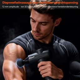 FunLife M6 Massagepistool Zwart - Massage Gun 3200 rpm - 6 Snelheden - 6 Massagekoppen - USB-C Oplaadbaar - Draadloos voor Nek, Rug en Benen — thumbnail 5