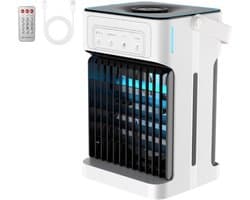 Thuys - Mobiele Airco Zonder Afvoer - Mobiele Airco Zonder Slang - Ventilator Met 3 Snelheden - Aircooler - Mobiele Airco Voor Slaapkamer – 7 LED kleuren - Compact Ontwerp – Wit