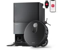 Roborock Qrevo Slim Black – Ultradunne Robotstofzuiger met Dweilfunctie, 11.000 Pa Zuigkracht, StarSight™ Navigatie & 8-in-1 Dock