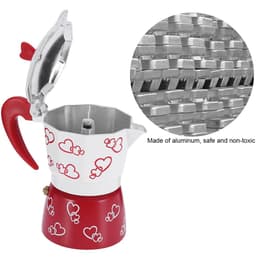 Dailygoody - Koffie Moka Pot - Aluminium Koffiezetapparaat - Handgemaakt voor Thuis en Kantoor - Rood - Italiaanse Stijl - Duurzaam en Veilig - G — thumbnail 2