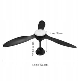 2-in-1 LED Plafondventilator Zwart – 106 cm, Met Afstandsbediening & App, Dimbare 3 Kleurtemperaturen, 6 Snelheden – Stille Omkeerbare DC Motor – Geschikt voor Woonkamer, Slaapkamer of Keuken — thumbnail 5