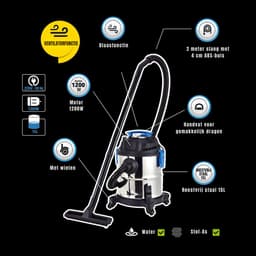 MIRA® Karcher - Karcher Stofzuiger - Bouwstofzuiger - Festool Stofzuiger - Bouwstofzuiger Zonder Zak - Zwart/Zilver - 17cm x 3cm x 12cm — thumbnail 5