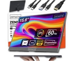 Zenwire AMG15 Portable Monitor 15.6 Inch 1920x1200 IPS – USB-C & HDMI – Extra Scherm voor Laptop en MacBook