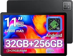 K6PRO Tablet - 11 inch Tablets - 32GB RAM(3G+29GB) - 256GB opslag - 7800mAh - WiFi6 - Bluetooth 5.3 - Zwart — thumbnail 1