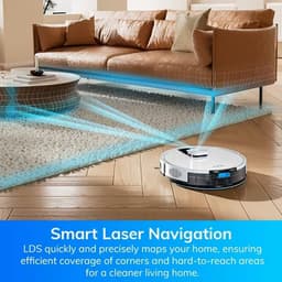 Innovastore Robotstofzuiger - Stofzuiger - Dweilfunctie - met Leegstation - 3000PA zuigkracht - 31.5x31.5x9.9cm -Wit — thumbnail 4